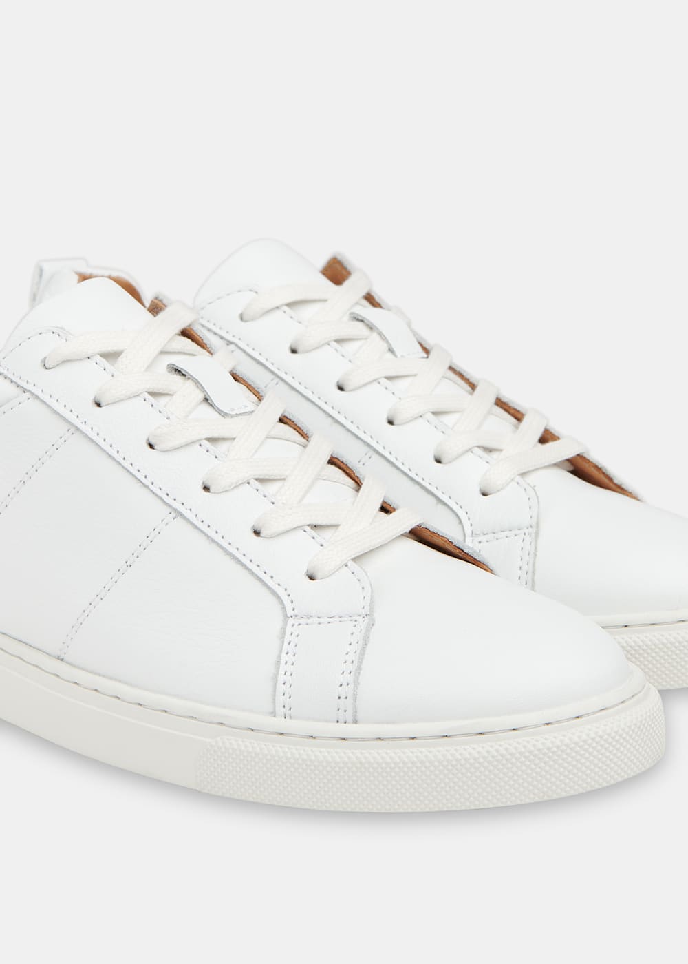White Lace Up Sneakers 100 Cow Leather Whistles US
